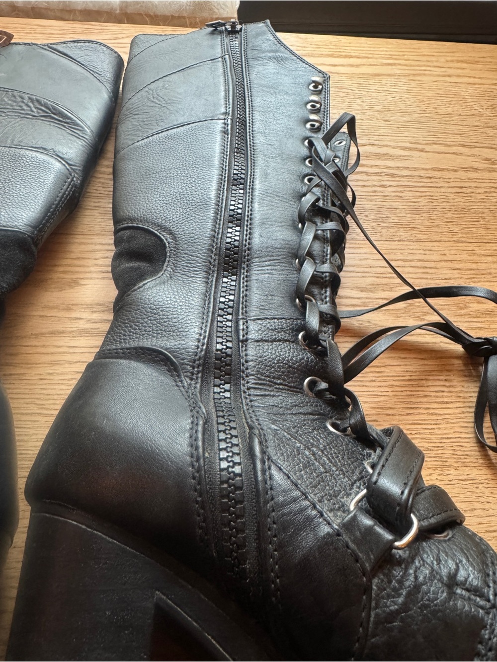 Verillas Black Lace-Up High Heel Combat Boots - size U.S. women’s 9/eu39 - Picture 10 of 10